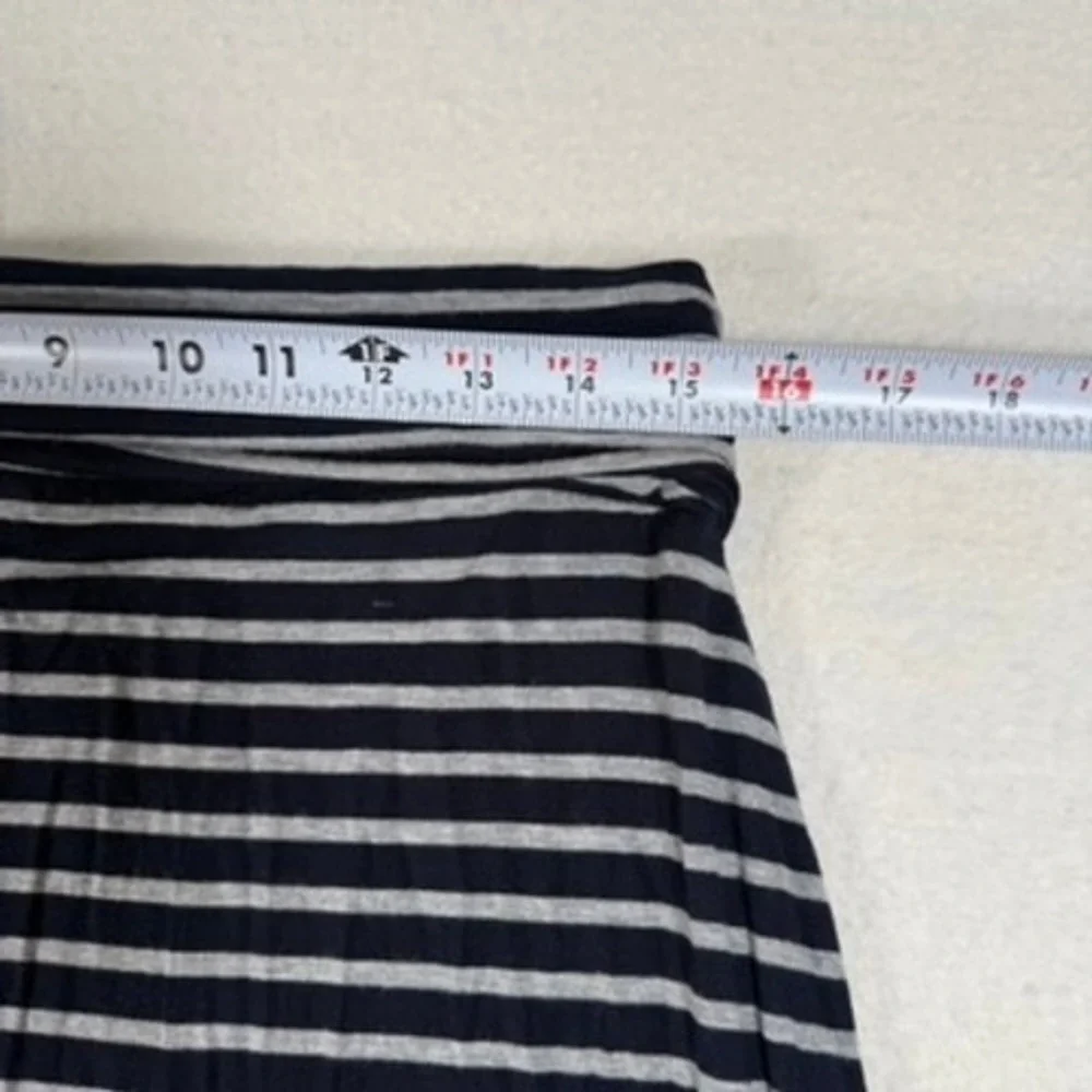 Iconic J. CREW Maxi‎ Skirt Navy Blue and Gray Comfy Knit Women's Medium Stretch
